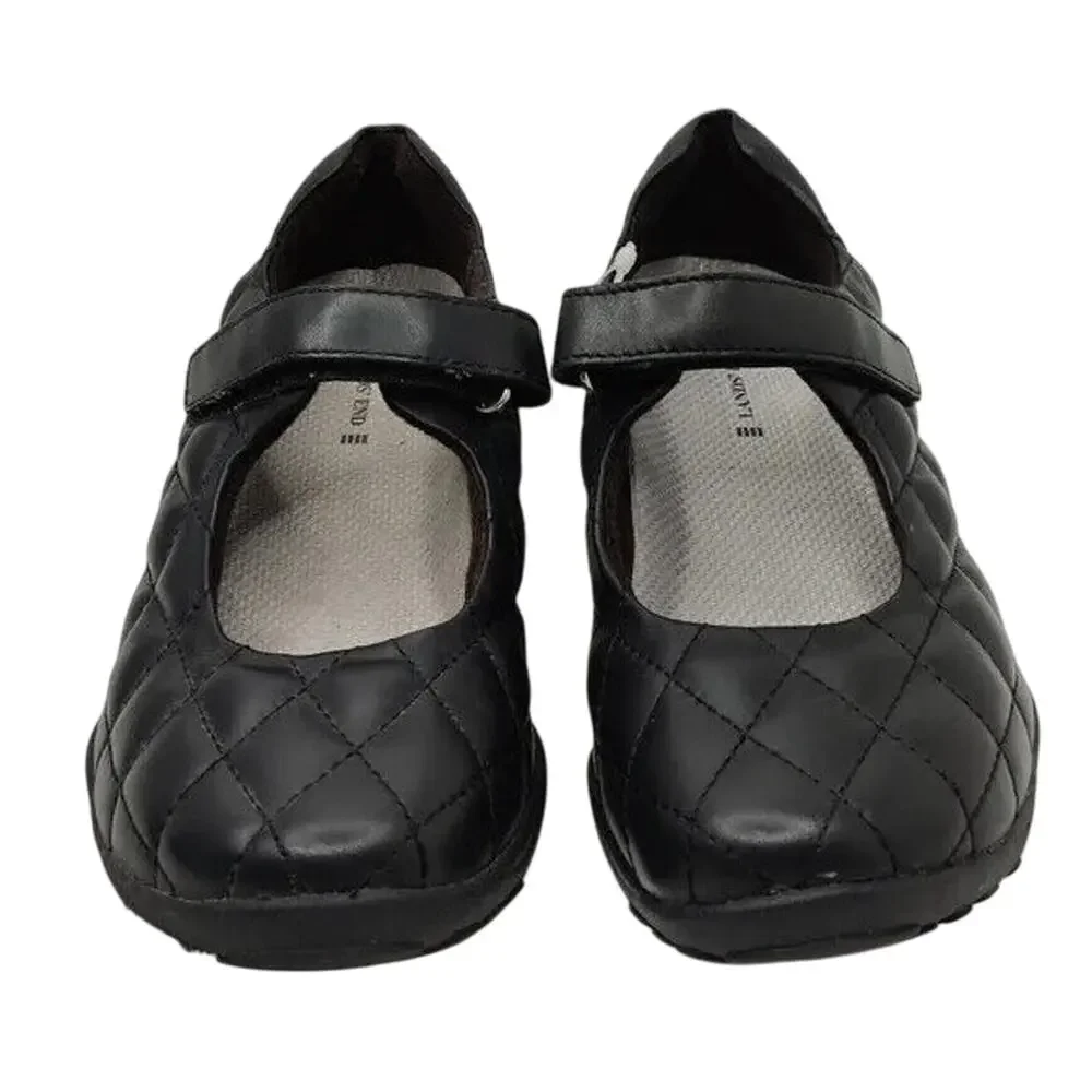 Black Leather Mary Jane Shoes Sz 4Y